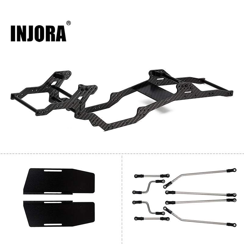 INJORA LCG Carbon Fiber Chassis Kit Frame Girder for 1/10