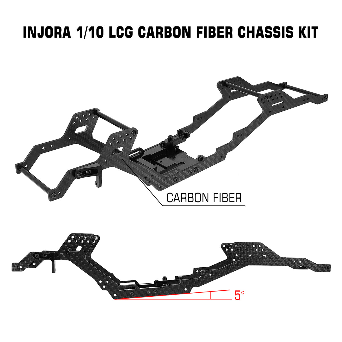 INJORA 313/324mm Wheelbase LCG Carbon Fiber Chassis Kit