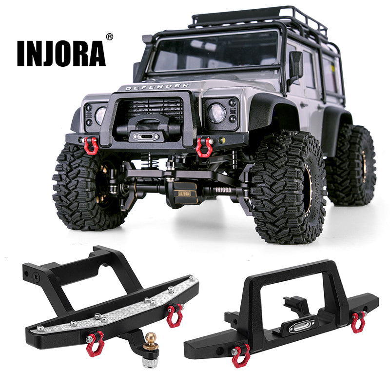 INJORA CNC Aluminum Front Rear Bumper for 1/18 TRX4M Defender (4M-41)