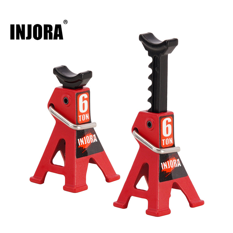 INJORA 2PCS Mini Adjustable Metal Jack Stands Tool for 1/18 1/24 RC Cr