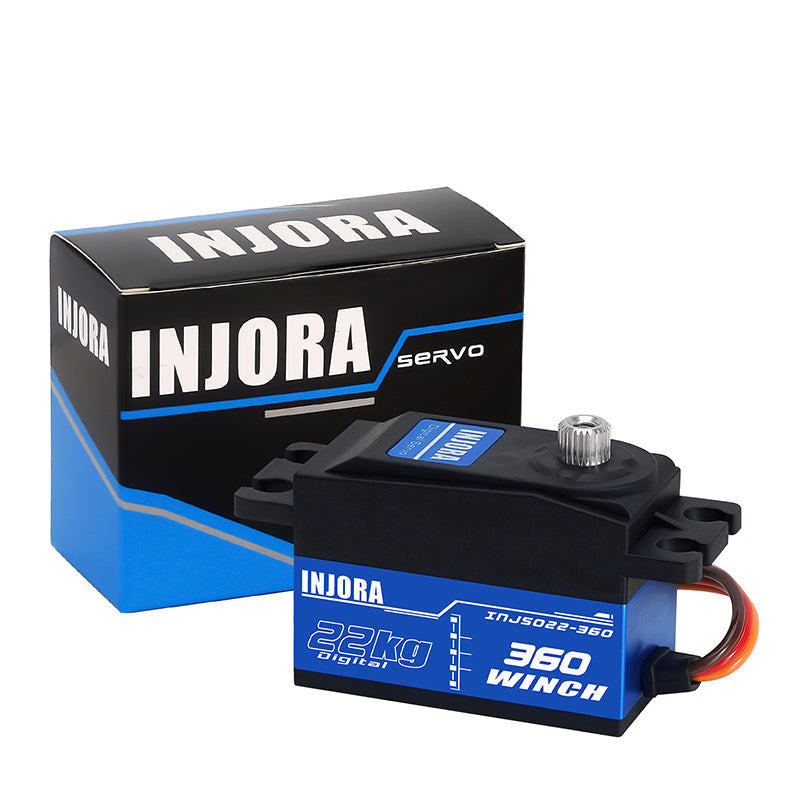 Servo Numérique INJORA INJS022-360 22KG 360° Pour Crawler RC 1/10 - Métal, Étanche Non