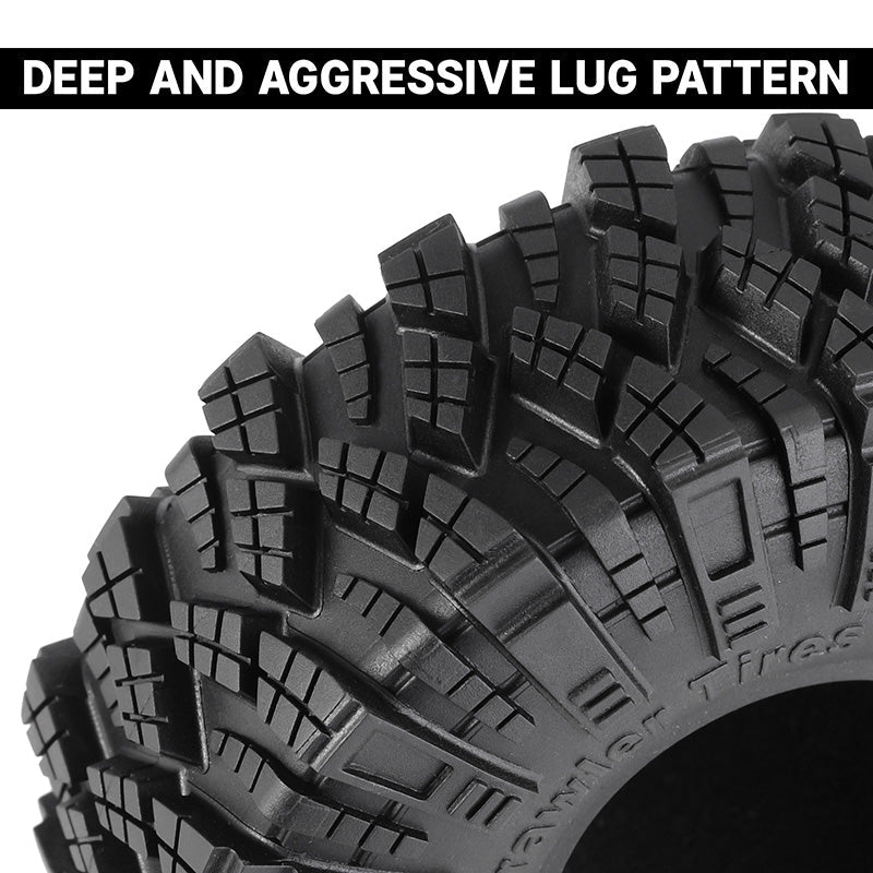 INJORA Pneus Mud Terrain 1.9 Kraken Claw 106x38 Mm - Set 4 Pneus + Inserts Pour RC Crawler 1/10