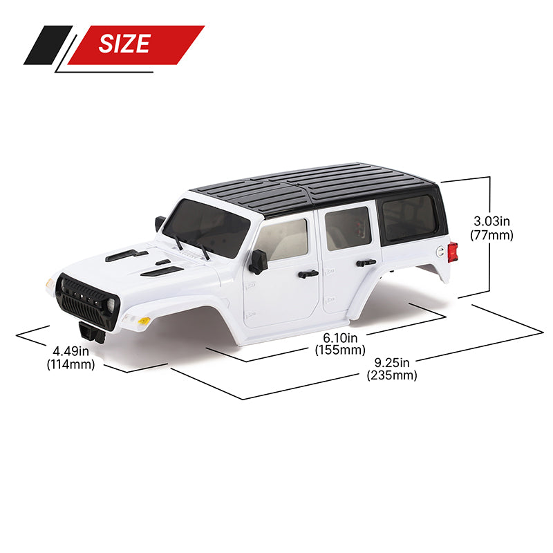 INJORA ABS Hard Top Body with Bumpers for 155mm 1/18 TRX4M