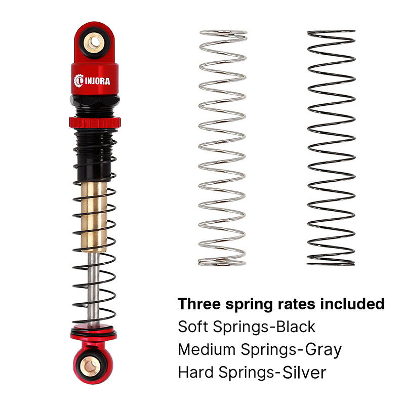 INJORA 43mm Aluminum Threaded Double Barrel Shocks Dampers