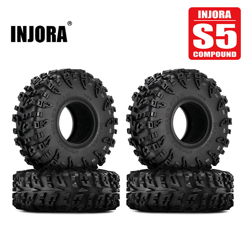 INJORA 1.3 Wheel Tires Set - S5 Swamp Claw Mud Terrain For 1/18 1/24 SCX24 TRX4M RC Crawlers