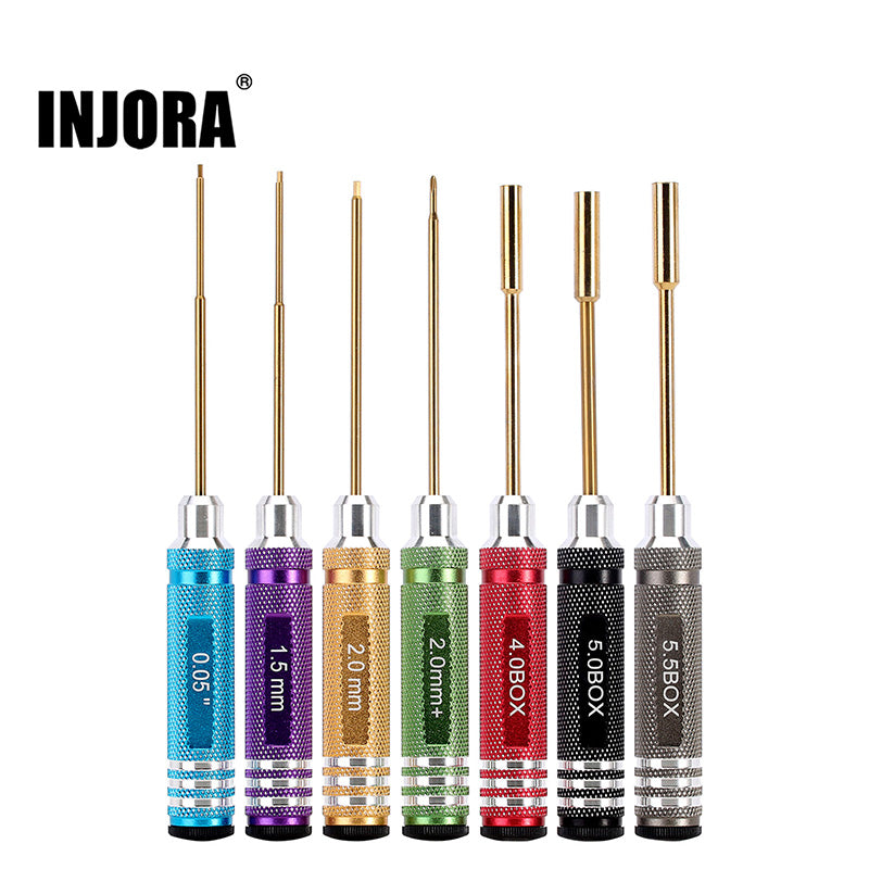 INJORA 7 Colors Hex Screwdriver Nut Driver Tool Kit for 1/18 1/24 RC C