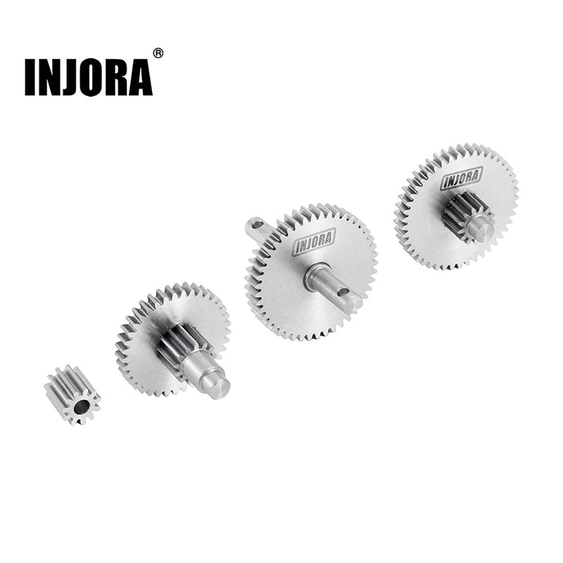 INJORA Overdrive Underdrive Stainless Steel Transmission Gear Set for