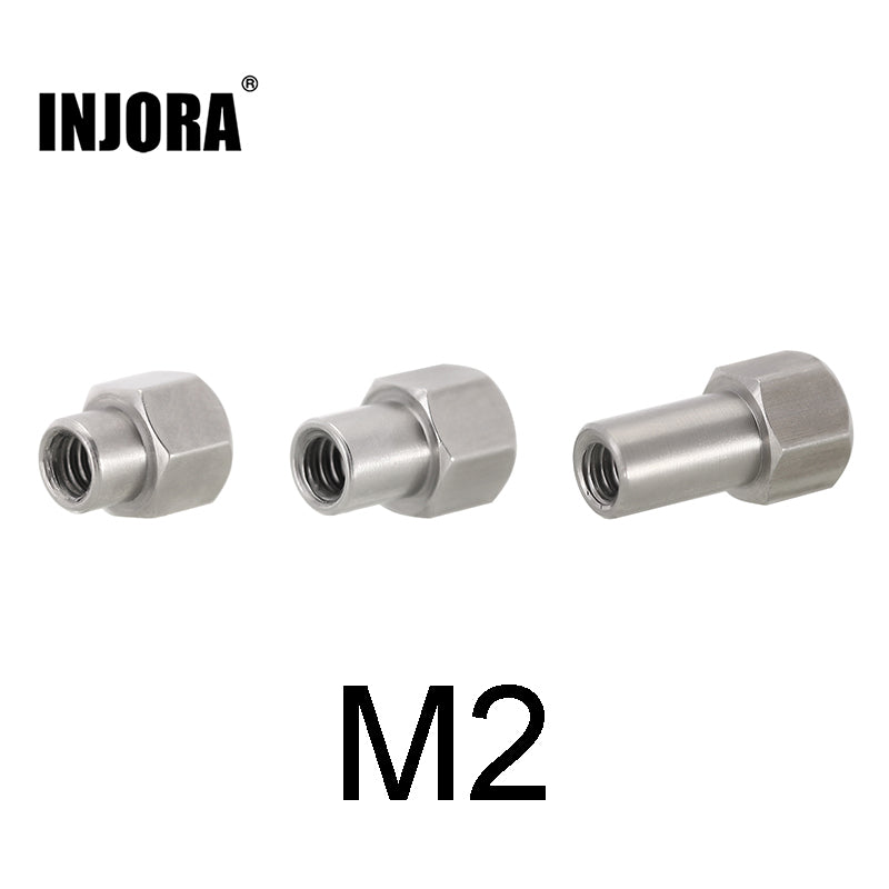 INJORA 4PCS 2/3/5mm M2 Long Nuts for 1/24 SCX24 AX24