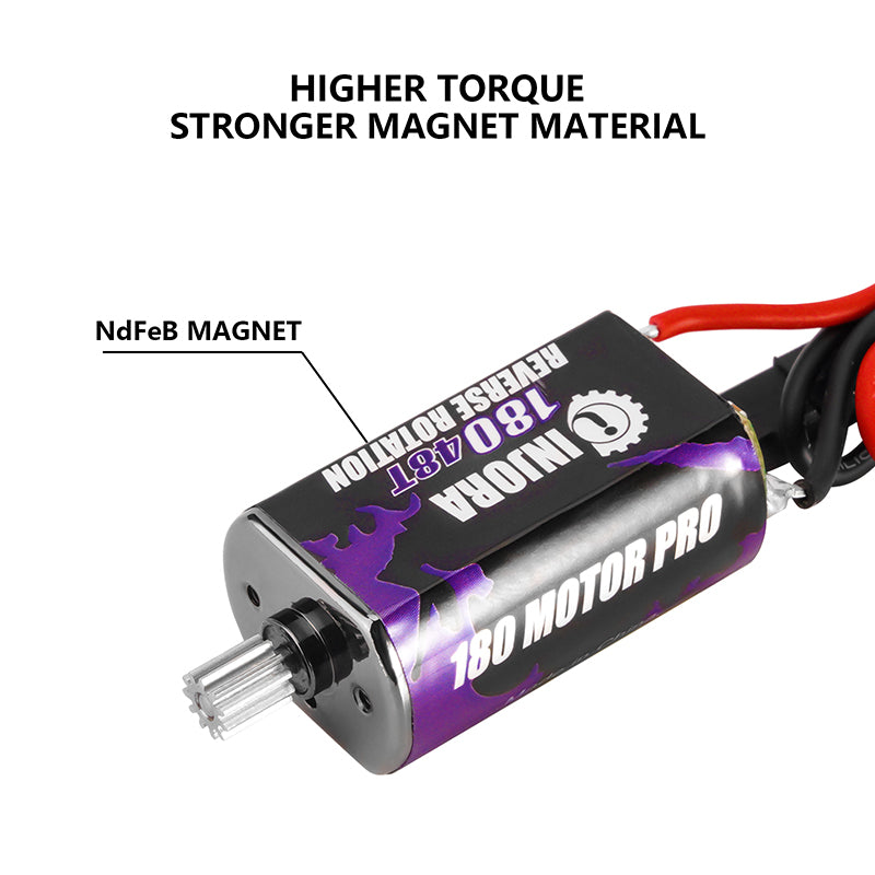 INJORA 180 PRO Brushed 48T Purple Motor with Steel Pinion