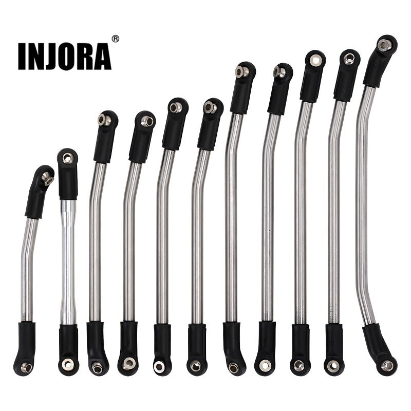 INJORA 11Pcs/Set 313mm Wheelbase Stainless Steel Links Set for SCX10 I