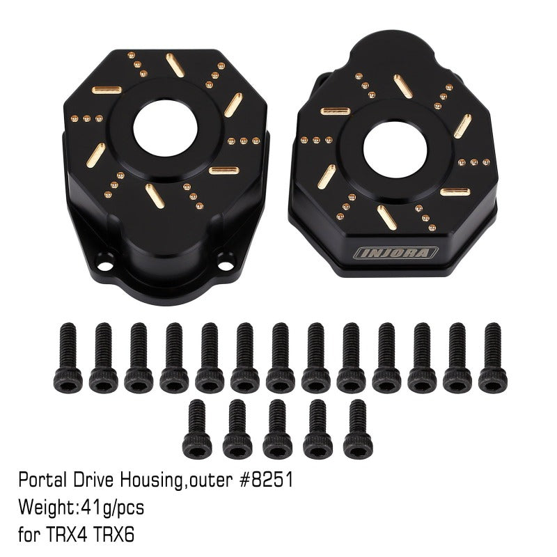 INJORA 49g/pcs Black Brass Outer Portal Drive Housing #8251 for TRX-4