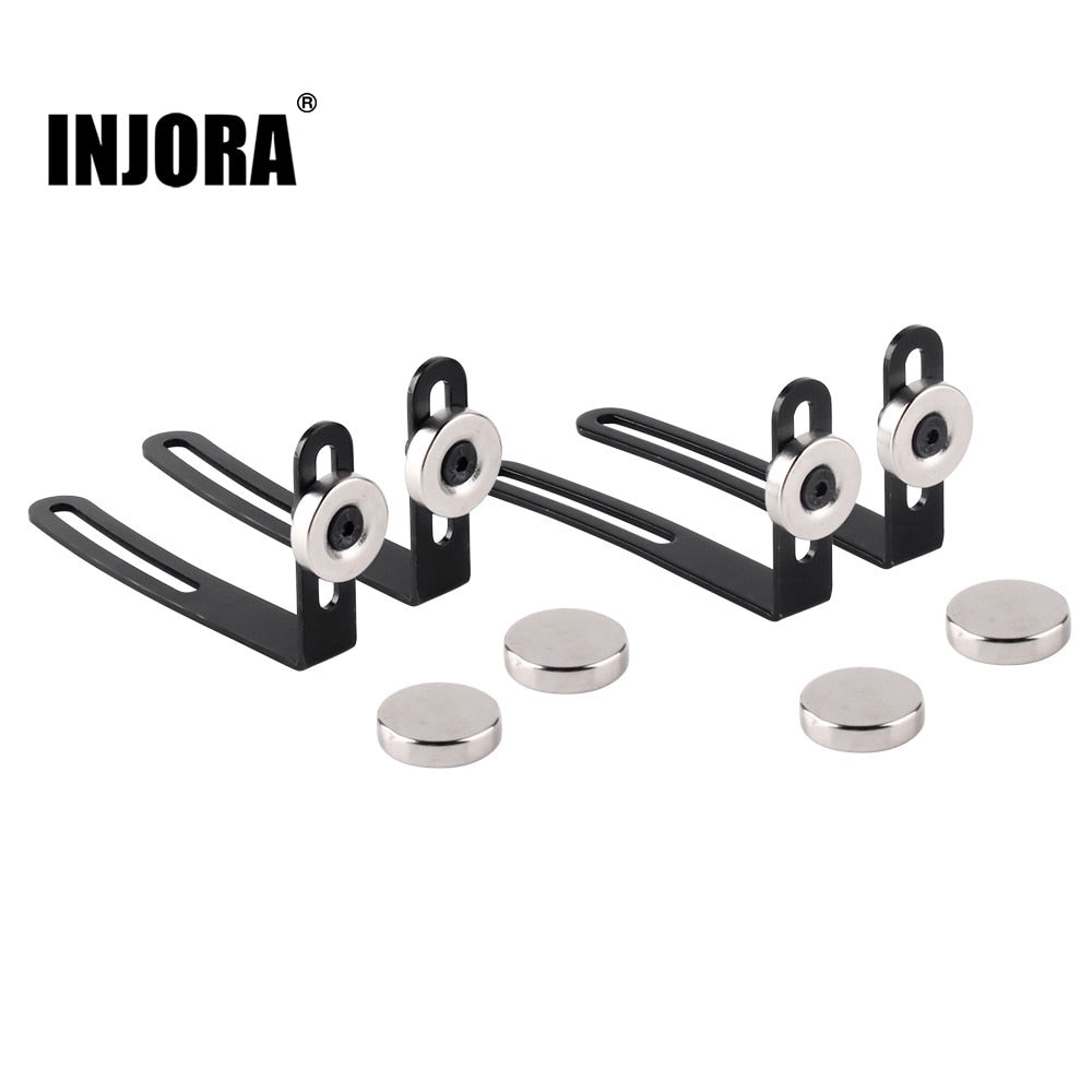 INJORA 4PCS Shell Body Mount Metal L Bracket with Magnet for SCX10 II