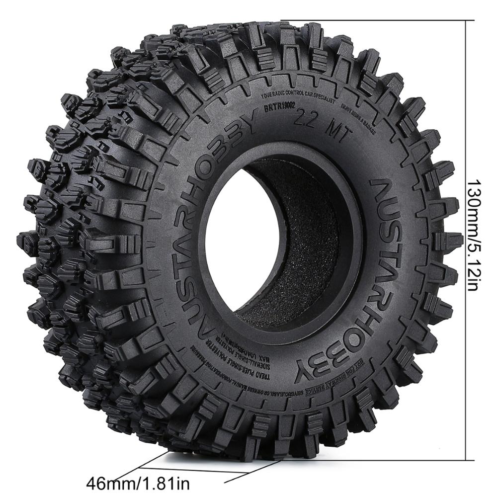 Juego De 4 Neumáticos De Goma De 2,2 Pulgadas (137x49 Mm) Para Coches RC 1/10, Con Inserto De Espuma, Alta Adherencia Y Resistencia, Compatibles Con Axial SCX10, TRX4, RR10 Y Otros Rock Crawlers