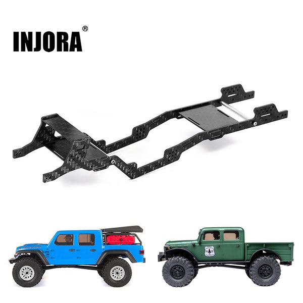 INJORA LCG Carbon Fiber Chassis Kit 6º Angled Frame for SCX24 Gladiator Power Wagon