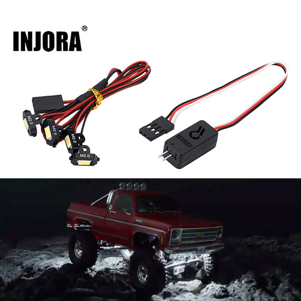 INJORA Rock Lights Kit with Controller for 1/18 1/24 RC Crawler(White, Yellow)