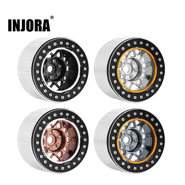 INJORA 2.2" Deep Dish Negative Offset 10mm Wheels for 1/10 RC Crawler (4) (W2208)