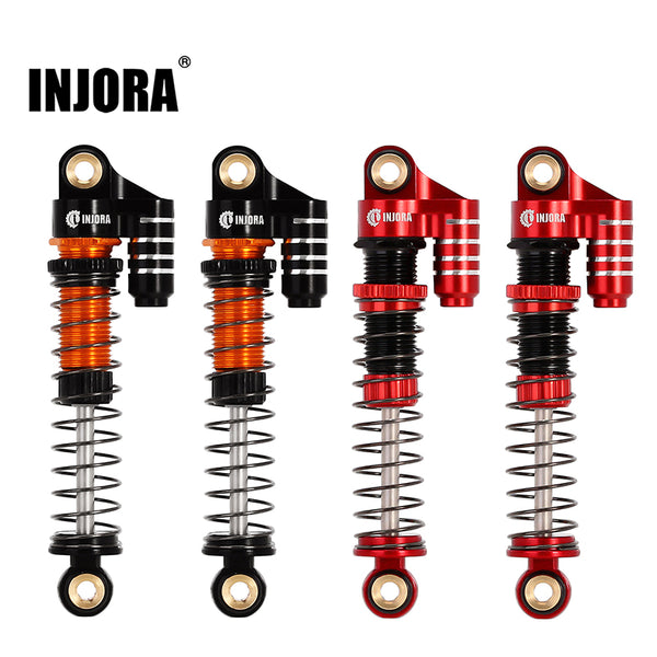 INJORA 45mm Aluminum Threaded Oil Shocks with Fake Reservoir for FMS FCX24 FCX18