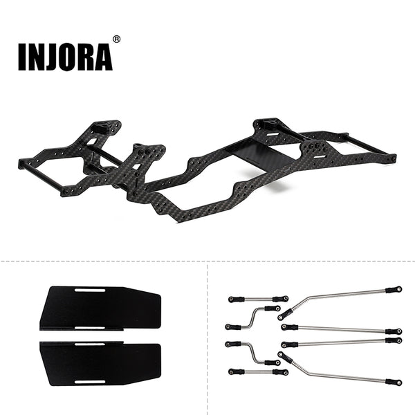 INJORA LCG Carbon Fiber Chassis Kit Frame Girder for 1/10 Axial SCX10 & SCX10 II
