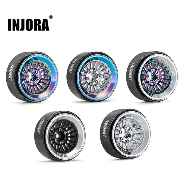 INJORA Turbine 1.3" CNC Aluminum Beadlock Wheels  for 1/24 1/18 RC Crawler (W1303)