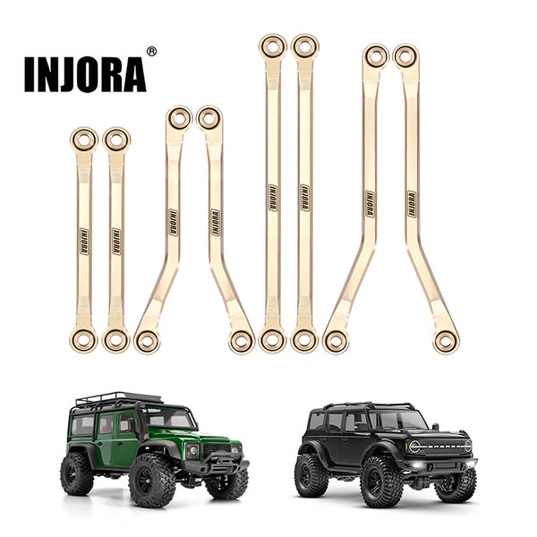 [US Warehouse] INJORA 42g Brass High Clearance Chassis Links Set for 1/18 TRX4M Defender Bronco