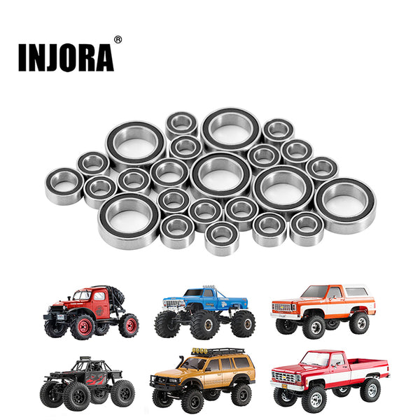 INJORA Sealed Steel Bearing Kit (24 pcs) for FMS FCX24 FCX18