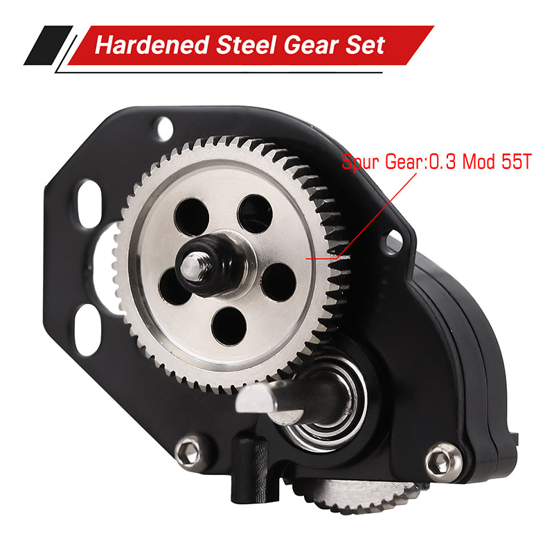 INJORA CNC Aluminum Complete Transmission Gearbox for Axial SCX24 AX24