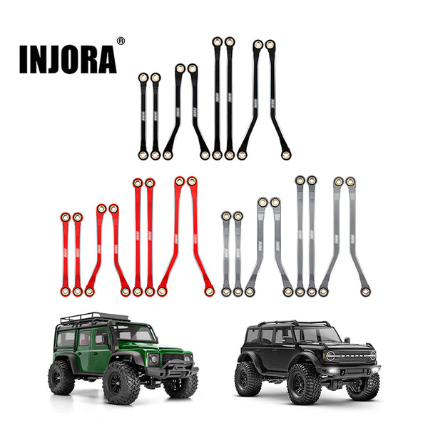 INJORA Aluminum High Clearance Chassis Links Set for 1/18 TRX4M Defender Bronco