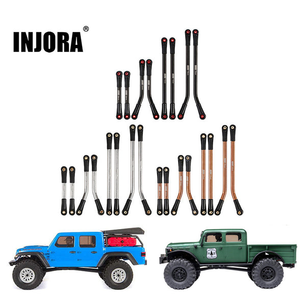 INJORA 8PCS Stainless Steel High Clearance 4 Links Set for Axial SCX24 Gladiator Power Wagon