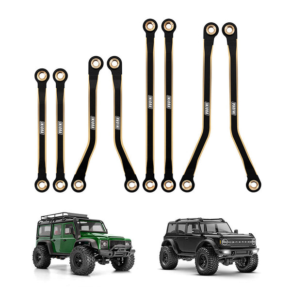 [US Warehouse] INJORA Black Brass High Clearance Links Set for 1/18 TRX4M Defender Bronco (4M-45)
