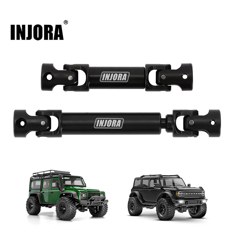 INJORA Black Hardened Steel Drive Shafts for 1/18 TRX4M Defender Bronc