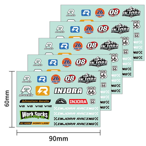 INJORA 5pcs Stickers for 1/10 1/18 1/24 RC Crawlers