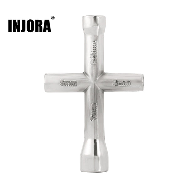 INJORA 4.0 5.0 5.5 7.0mm Cross Wrench Hex Socket for 1/10 1/18 1/24 RC Crawler