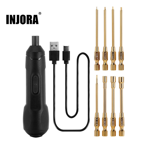 INJORA Mini Cordless Electric Screwdriver Set for 1/18 1/24 RC Crawler