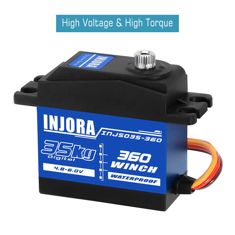 INJORA INJS035360 35KG Waterproof Digital Servo 360° Steering Winch W