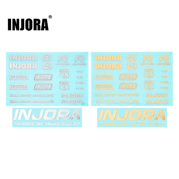 INJORA 4pcs Silver & Gold Foil Stickers for 1/18 1/24 RC Crawlers
