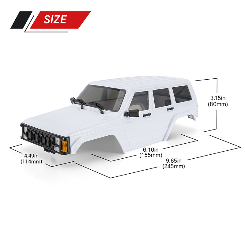 INJORA ABS Cherokee Body With Bumpers for 155mm 1/18 TRX4M Bronco