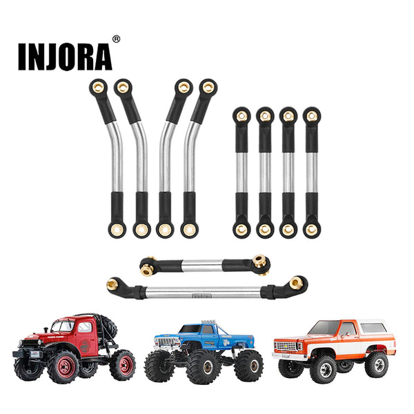 INJORA Stainless Steel High Clearance Chassis Links Steering Links Set for 1/24 FCX24