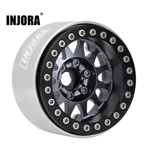 [Clearance Sale]INJORA 1.9" CNC Aluminum Negative Offset 10.4mm Beadlock Wheels for 1/10 RC Crawler (4) (W1951)