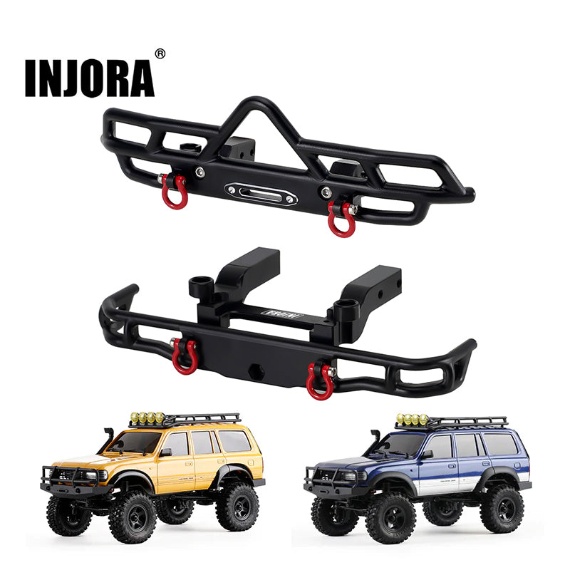 INJORA CNC Aluminum Front Rear Bumper for 1/18 FMS FCX18 LC80 INJORA CNC Aluminum Front Rear Bumper for 1/18 FMS FCX18 LC80