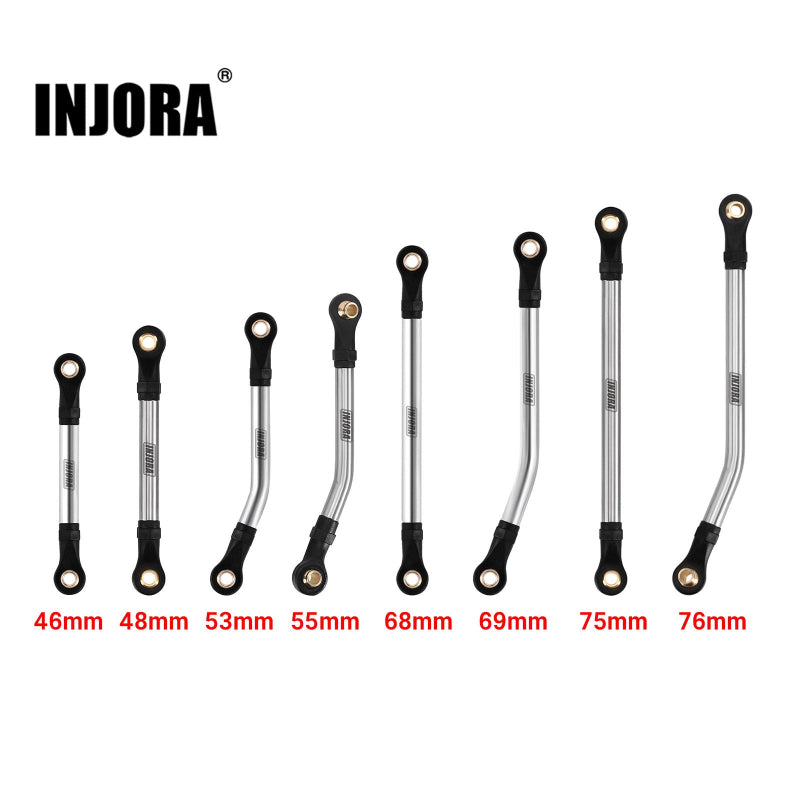 INJORA 1 Pair Stainless Steel Chassis Links for 1/18 TRX4M Mods