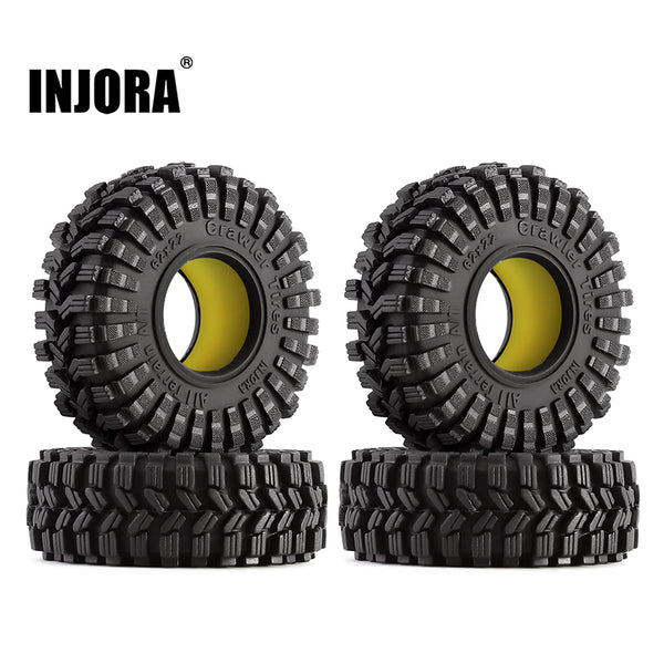 INJORA 1.0" 62*22mm King Trekker Tires & Silicone Rubber Inserts Combo (4) (T1014)