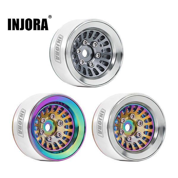 INJORA Turbine 1.0" Aluminum Beadlock Wheels for 1/18 1/24 RC Crawler (W1055)