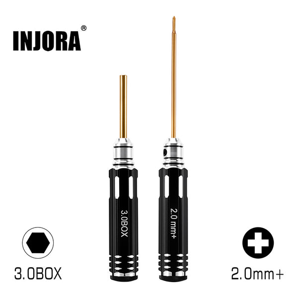 INJORA 2.0mm+ Phillips Screwdriver 3.0mm Hex Nut Driver for 1/30 Axial SCX30