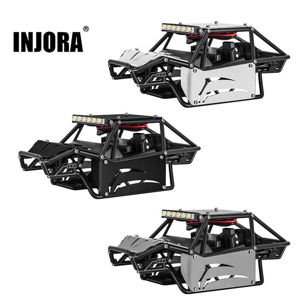 INJORA Nylon Rock Buggy Body with Metal Spider Panels for 1/24 SCX24 C10 JLU Bronco Base Camp 4Runner
