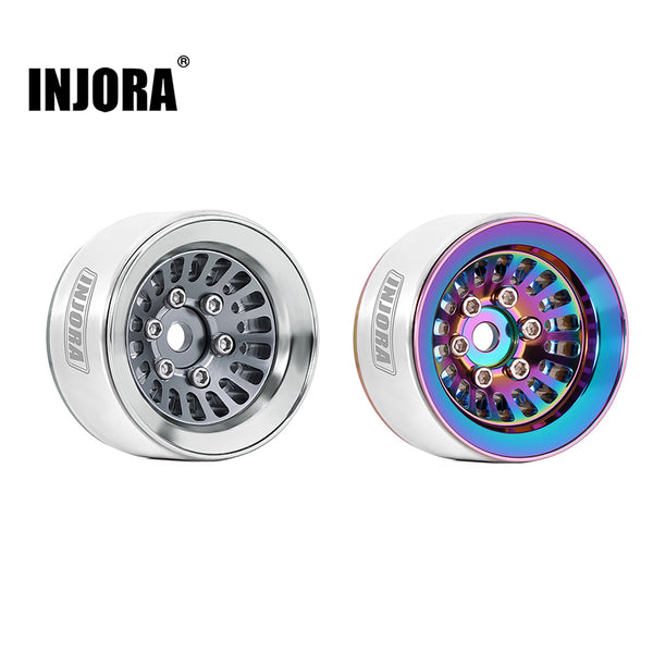 INJORA Turbine 1.0" Aluminum Beadlock Wheels for 1/18 1/24 RC Crawler (W1055)