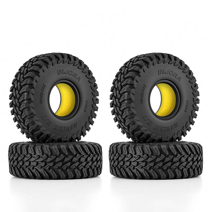 INJORA 1.0 MAVERIX M/T Tires 4pcs 57x22mm – YQT-1028 INJORA 1.0 MAVERIX M/T Tires 4pcs 57x22mm – YQT-1028
