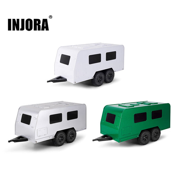 INJORA Travel Camper Trailer with Hitch For 1/18 RC Crawler TRX4M