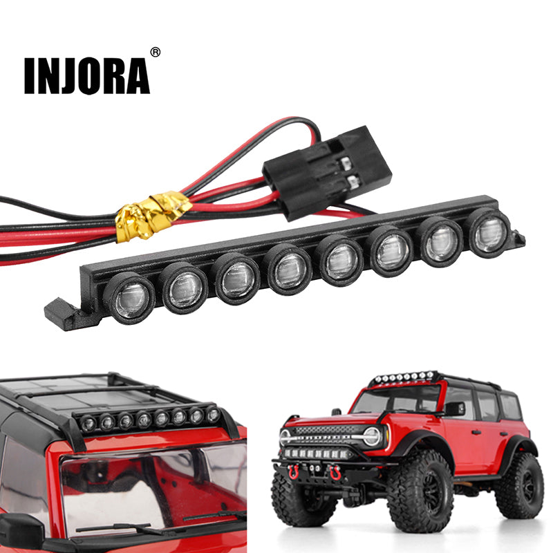 INJORA Nylon Molded 8LED Roof Light Bar for 1/18 TRX4M Bronco (4M-47)