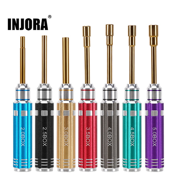 INJORA 7 Mini Box Hex Nut Driver Wrench Kit for 1/24 1/18 RC Crawler