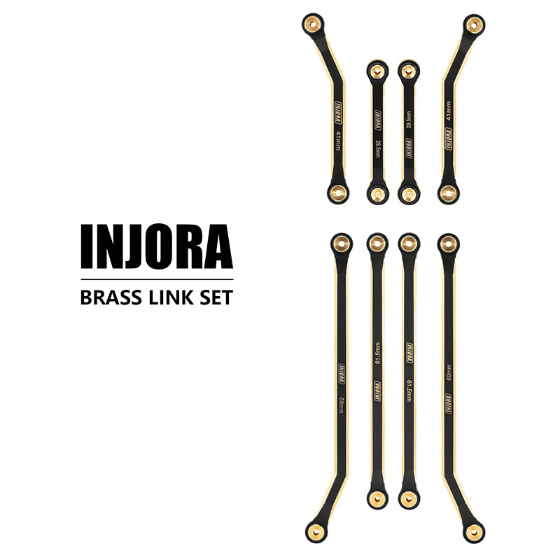 INJORA 8PCS Black Brass High Clearance Links Set for 1/24 Axial SCX24